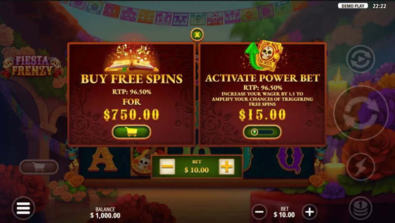 Fiesta Frenzy - bonus koop scherm